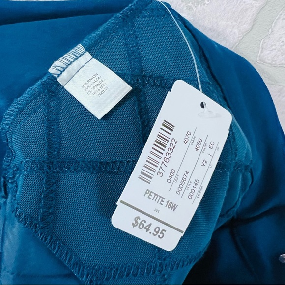 CJ Banks NWT Perfect Pant Tapered Shaped Fit Gibraltar Sea Blue  Size 16WP - Picture 8 of 9